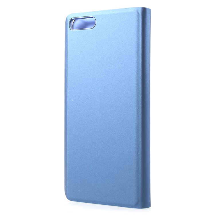 View Window Plated Mirror Surface Leather Phone Case Cover with Stand for Xiaomi Mi Note 3 - Blue-3