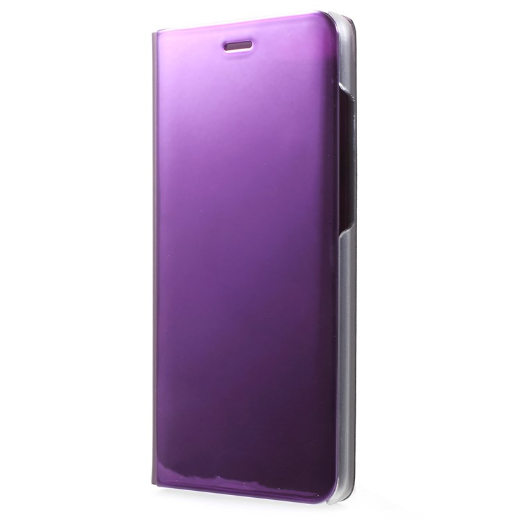 View Window Plated Mirror Surface Leather Accessory Cover with Stand for Xiaomi Mi Note 3 - Light Purple-2