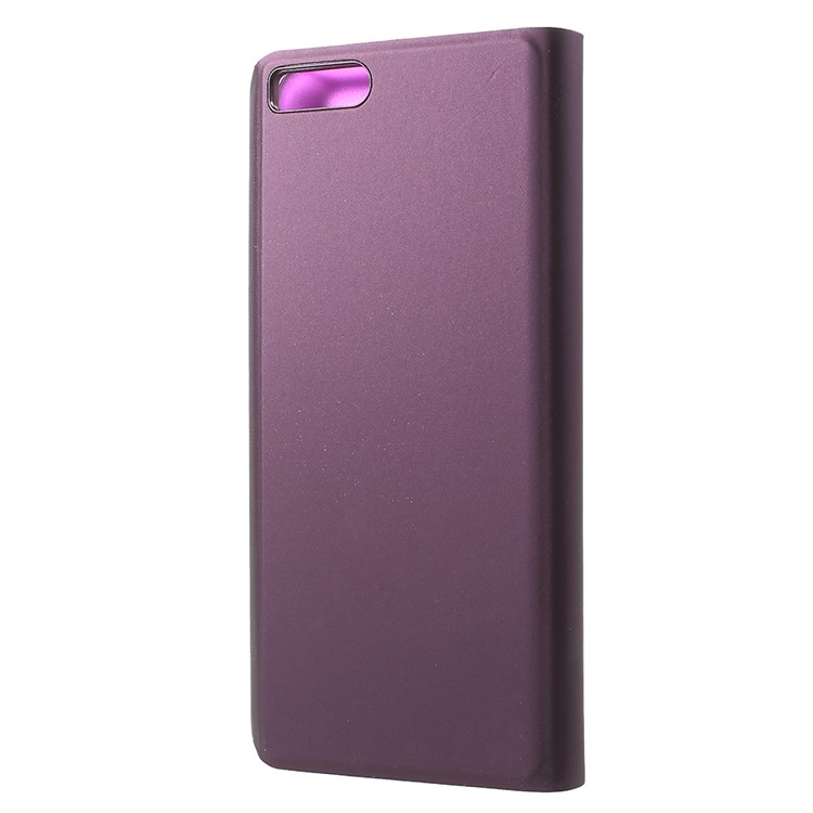 View Window Plated Mirror Surface Leather Accessory Cover with Stand for Xiaomi Mi Note 3 - Light Purple-3