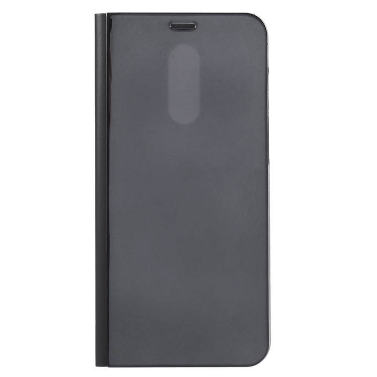 View Window Plated Mirror Surface Leather Phone Case with Stand for Xiaomi Redmi Note 5 (12MP Rear Camera) / Redmi 5 Plus (China) - Black-1