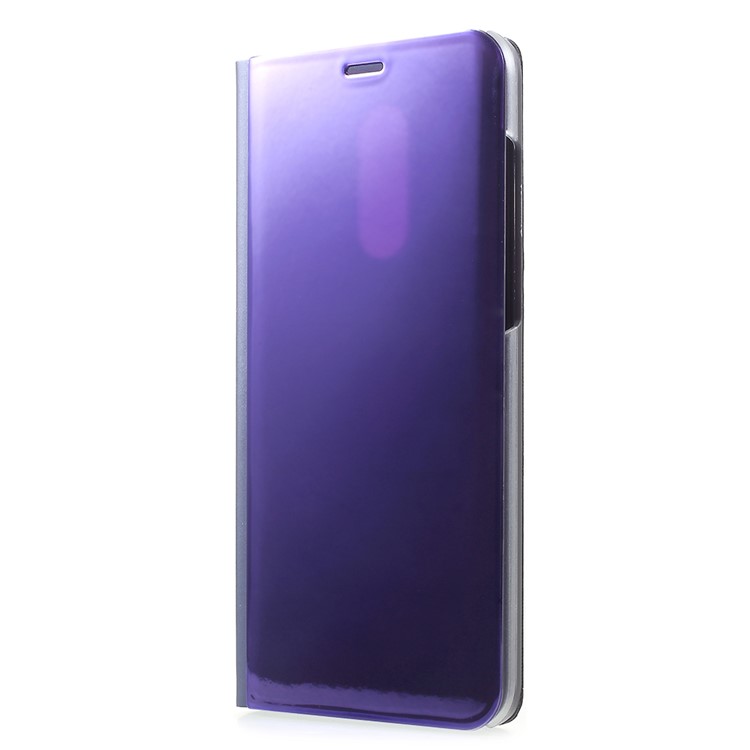 View Window Plated Mirror Surface Leather Phone Cover Accessory with Stand for Xiaomi Redmi Note 5 (12MP Rear Camera) / Redmi 5 Plus (China) - Dark Purple-2