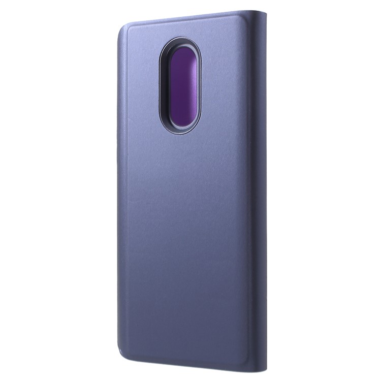 View Window Plated Mirror Surface Leather Phone Cover Accessory with Stand for Xiaomi Redmi Note 5 (12MP Rear Camera) / Redmi 5 Plus (China) - Dark Purple-3