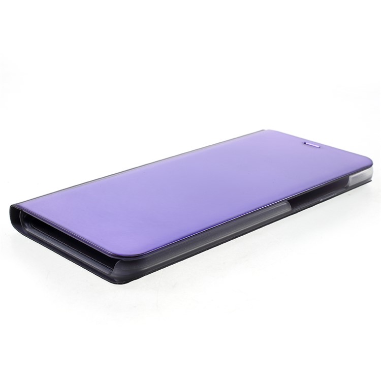 View Window Plated Mirror Surface Leather Phone Cover Accessory with Stand for Xiaomi Redmi Note 5 (12MP Rear Camera) / Redmi 5 Plus (China) - Dark Purple-4