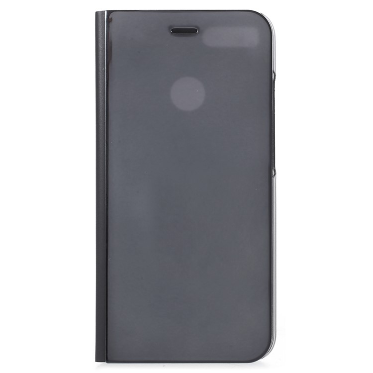 View Window Plated Mirror Surface Leather Case with Stand for Xiaomi Mi A1/Mi 5X - Black-1