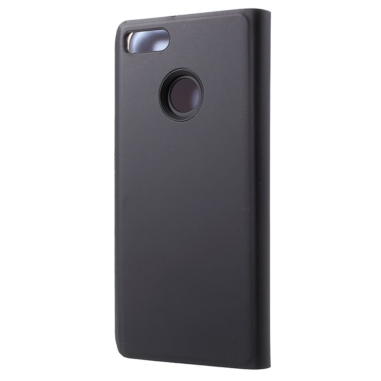 View Window Plated Mirror Surface Leather Case with Stand for Xiaomi Mi A1/Mi 5X - Black-3