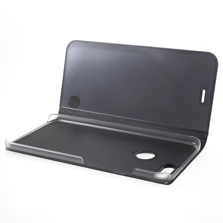 View Window Plated Mirror Surface Leather Case with Stand for Xiaomi Mi A1/Mi 5X - Black-7
