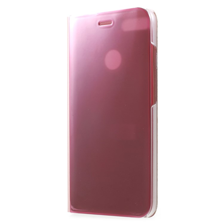 View Window Plated Mirror Surface Leather Stand Phone Protective Case for Xiaomi Mi A1/Mi 5X - Rose Gold-2