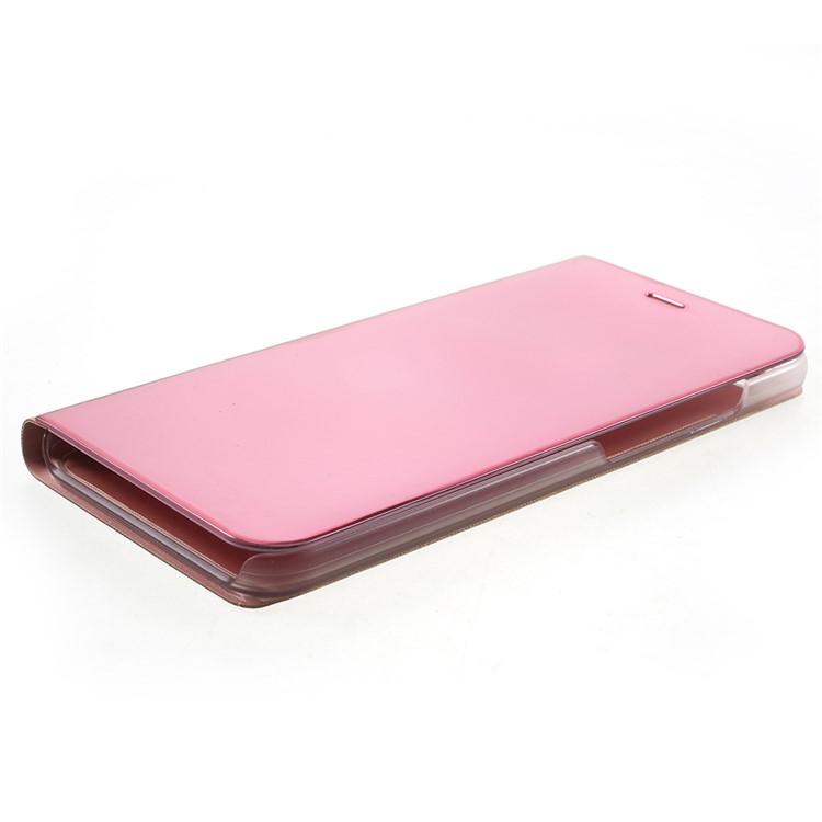 View Window Plated Mirror Surface Leather Stand Phone Protective Case for Xiaomi Mi A1/Mi 5X - Rose Gold-4