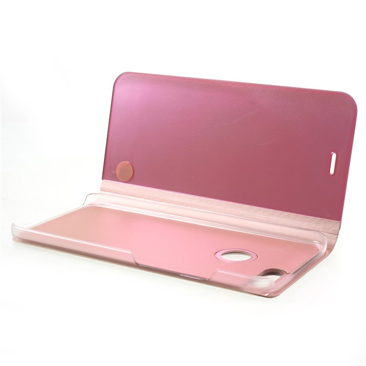 View Window Plated Mirror Surface Leather Stand Phone Protective Case for Xiaomi Mi A1/Mi 5X - Rose Gold-6