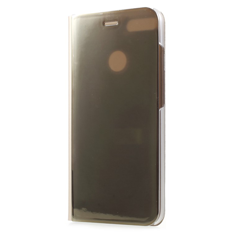 View Window Plated Mirror Surface Leather Stand Cover Shell for Xiaomi Mi A1/Mi 5X - Gold-2