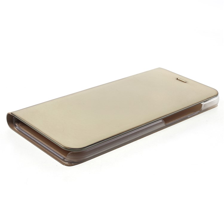 View Window Plated Mirror Surface Leather Stand Cover Shell for Xiaomi Mi A1/Mi 5X - Gold-4
