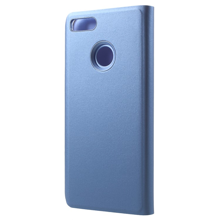 Vista Ventana Plateada Espejo Superficie Cuero Soporte Teléfono Folio Caso Para Xiaomi Mi A1 / Mi 5X - Azul-3