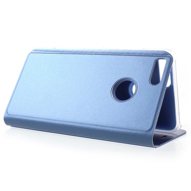 Vista Ventana Plateada Espejo Superficie Cuero Soporte Teléfono Folio Caso Para Xiaomi Mi A1 / Mi 5X - Azul-5