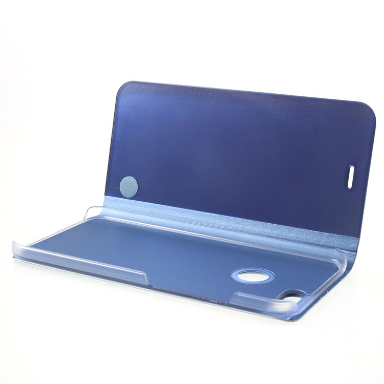 Vista Ventana Plateada Espejo Superficie Cuero Soporte Teléfono Folio Caso Para Xiaomi Mi A1 / Mi 5X - Azul-6