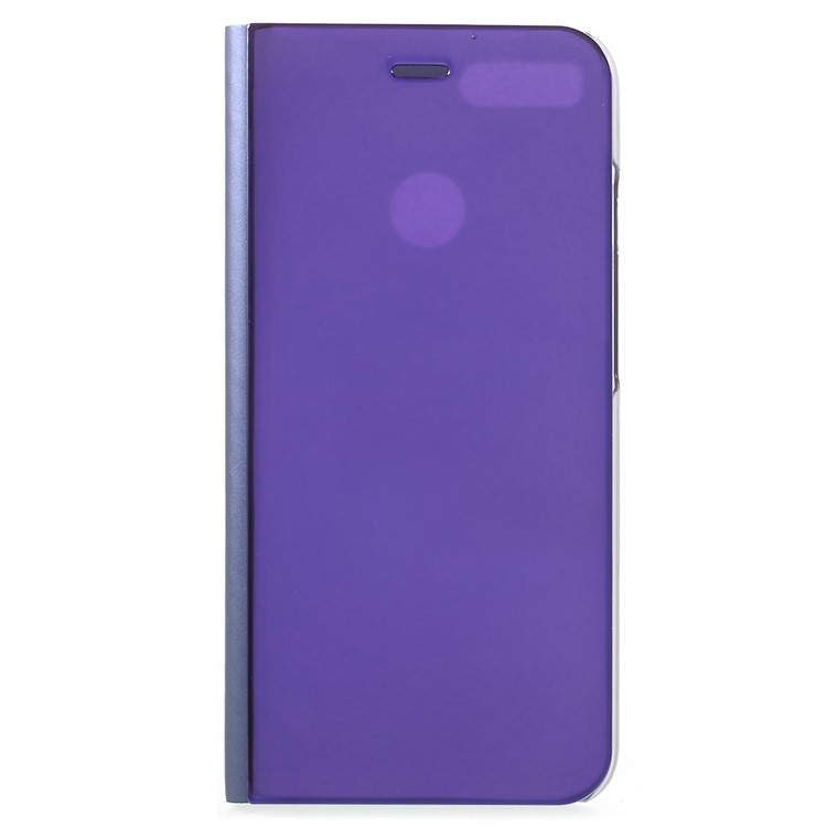 View Window Plated Mirror Surface Leather Stand Flip Mobile Cover for Xiaomi Mi A1/Mi 5X - Dark Purple-1