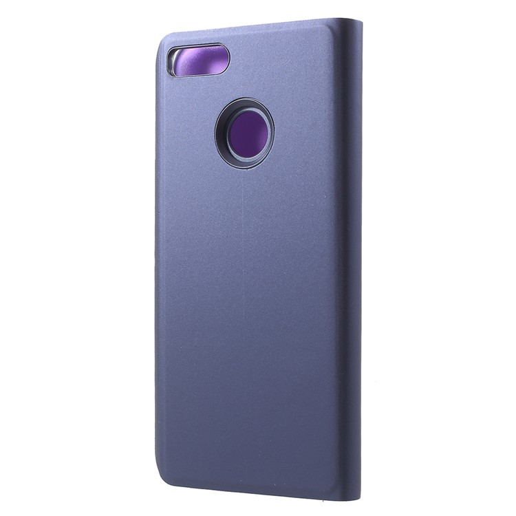 View Window Plated Mirror Surface Leather Stand Flip Mobile Cover for Xiaomi Mi A1/Mi 5X - Dark Purple-3