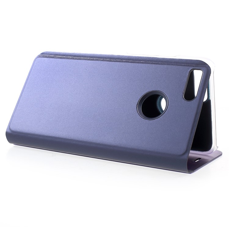 View Window Plated Mirror Surface Leather Stand Flip Mobile Cover for Xiaomi Mi A1/Mi 5X - Dark Purple-5