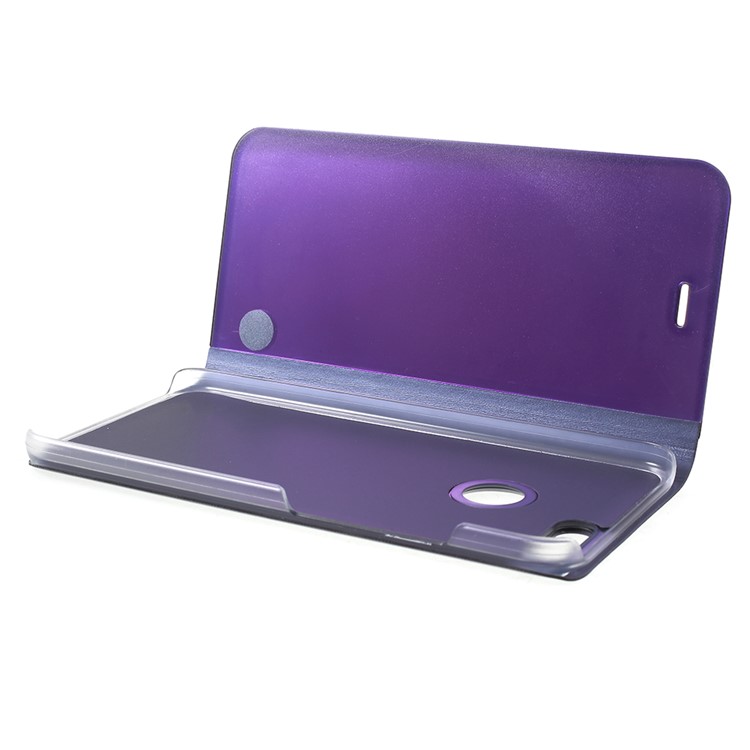 View Window Plated Mirror Surface Leather Stand Flip Mobile Cover for Xiaomi Mi A1/Mi 5X - Dark Purple-6
