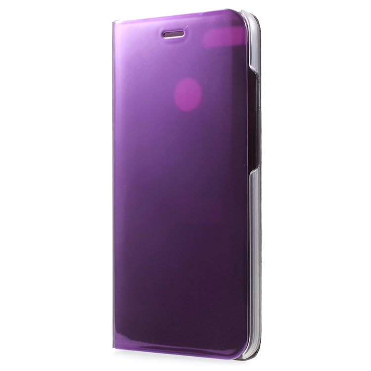 View Window Plated Mirror Surface Leather Stand Folio Protective Casing for Xiaomi Mi A1/Mi 5X - Light Purple-2