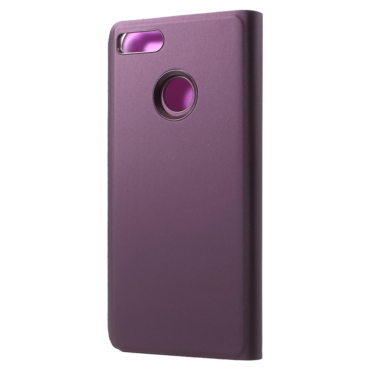 View Window Plated Mirror Surface Leather Stand Folio Protective Casing for Xiaomi Mi A1/Mi 5X - Light Purple-3