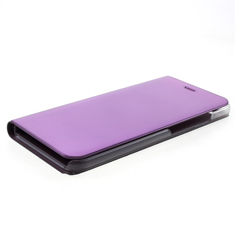 View Window Plated Mirror Surface Leather Stand Folio Protective Casing for Xiaomi Mi A1/Mi 5X - Light Purple-4