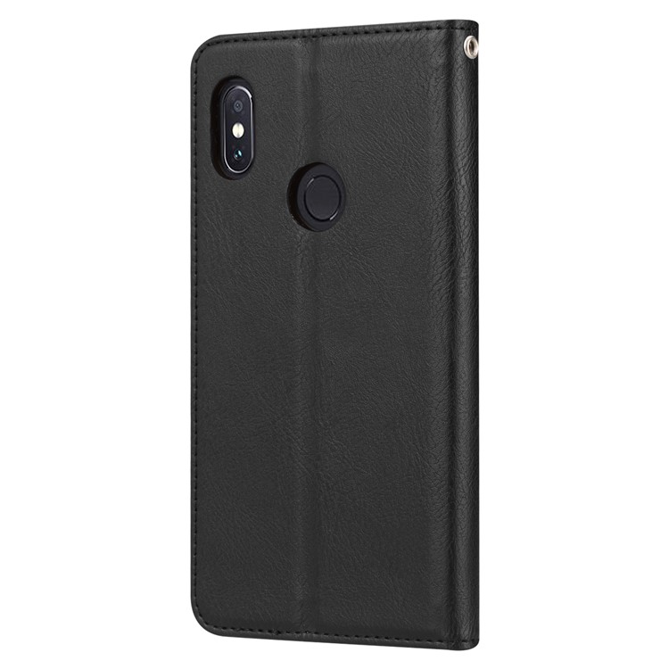 Auto-absorbed Leather Wallet Stand Case for Xiaomi Mi 8 (6.21-inch) - Black-3
