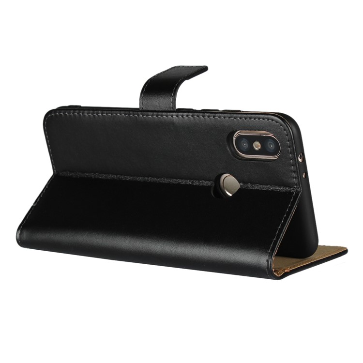 Genuine Leather Wallet Stand Phone Case for Xiaomi Mi A2 / Mi 6X - Black-5