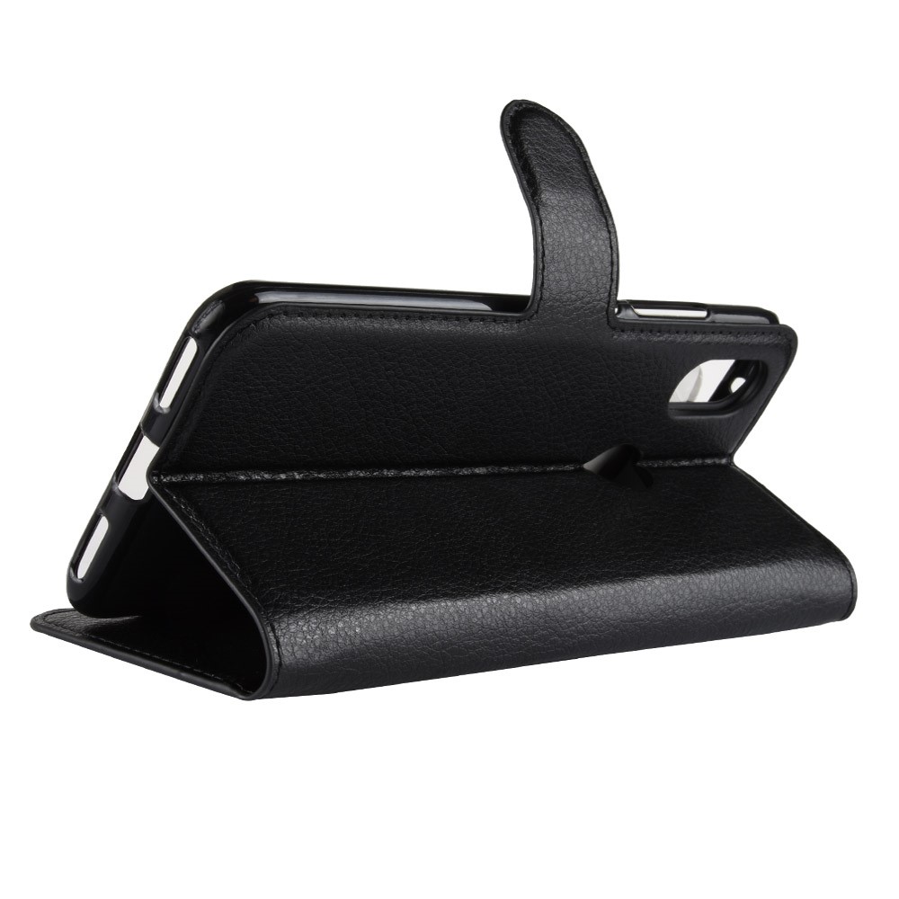 Litchi Skin Wallet Leather Stand Case for Xiaomi Mi A2 / Mi 6X - Black-6