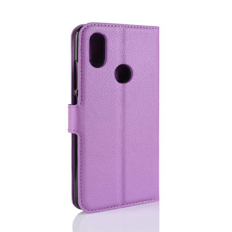 Litchi Skin Leather Stand Cover with Card Slots for Xiaomi Mi A2 / Mi 6X - Purple-3