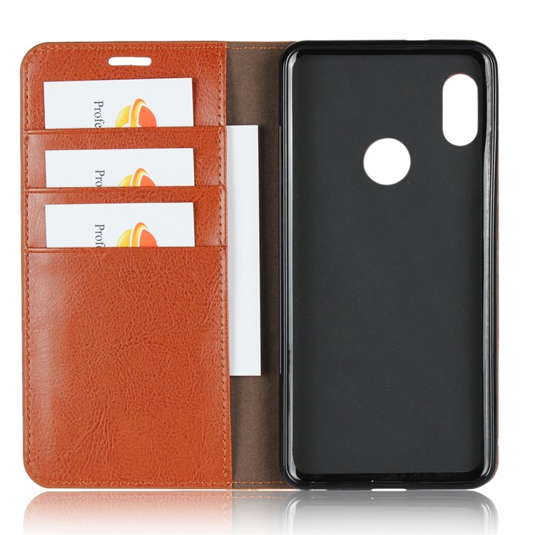Crazy Horse Texture Genuine Leather Wallet Stand Mobile Cover for Xiaomi Mi A2 / Mi 6X - Brown-4