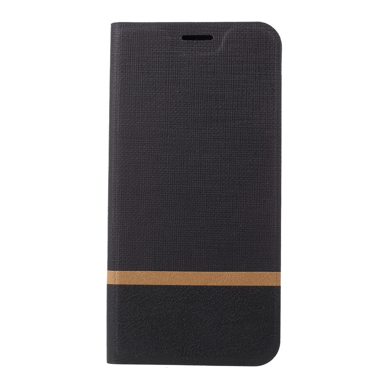 Cross Texture Leather Stand Cover Accessory with Card Slot for Xiaomi Mi 6X Built-in Steel Sheet - Black-2