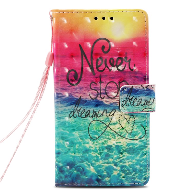 Pattern Printing Light Spot Decor PU Leather Magnetic Stand Case for Xiaomi Mi Mix 2s - Never Stop Dreaming-2