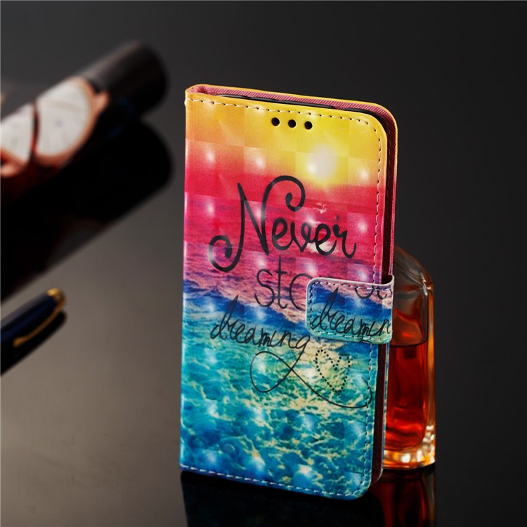 Pattern Printing Light Spot Decor PU Leather Magnetic Stand Case for Xiaomi Mi Mix 2s - Never Stop Dreaming-7