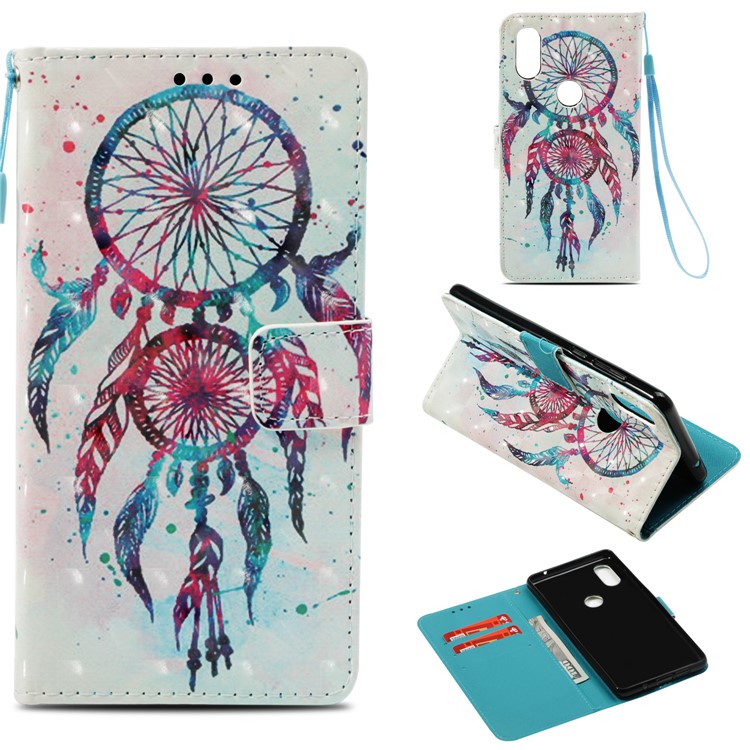 Pattern Printing Light Spot Decor PU Leather Magnetic Stand Mobile Phone Cover for Xiaomi Mi Mix 2s - Colorized Dream Catcher-1