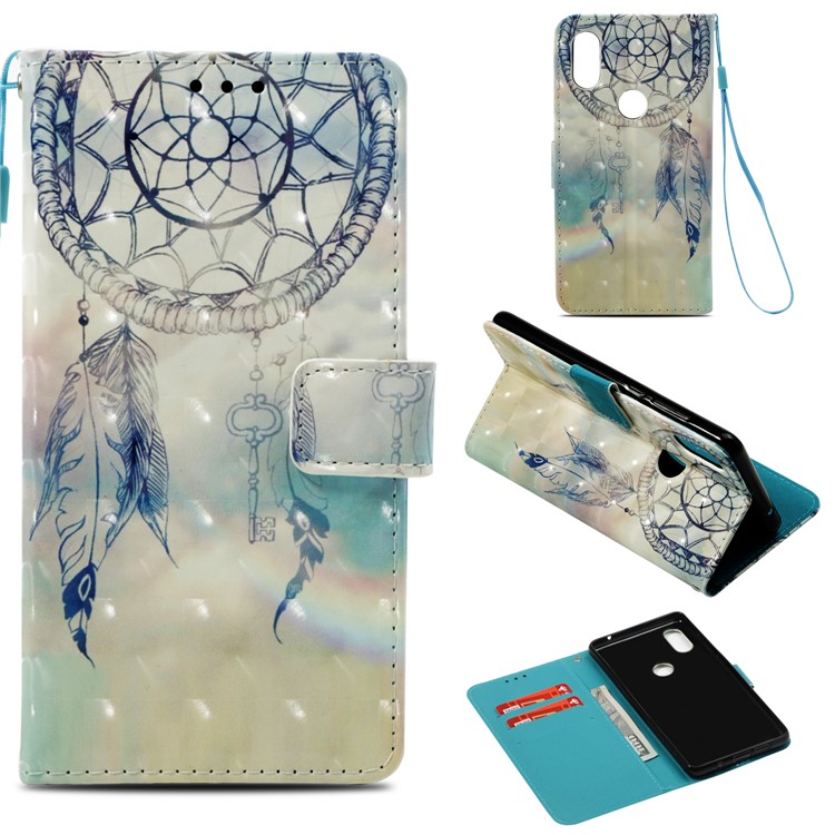 Pattern Printing Light Spot Decor PU Leather Magnetic Stand Cell Phone Cover for Xiaomi Mi Mix 2s - Dream Catcher-1