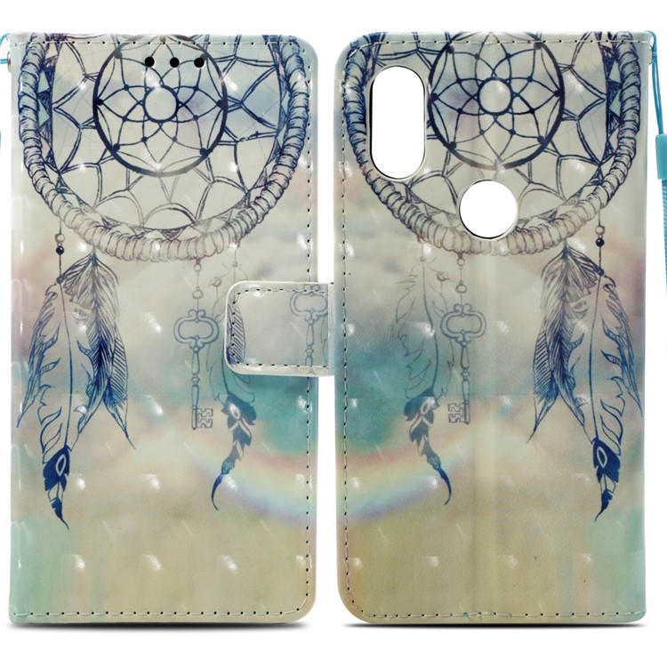 Pattern Printing Light Spot Decor PU Leather Magnetic Stand Cell Phone Cover for Xiaomi Mi Mix 2s - Dream Catcher-3