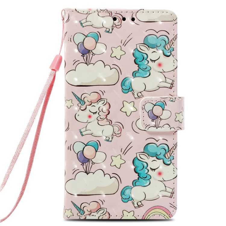 Pattern Printing Light Spot Decor PU Leather Magnetic Stand Cell Phone Shell for Xiaomi Mi Mix 2s - Shy Unicorn-2