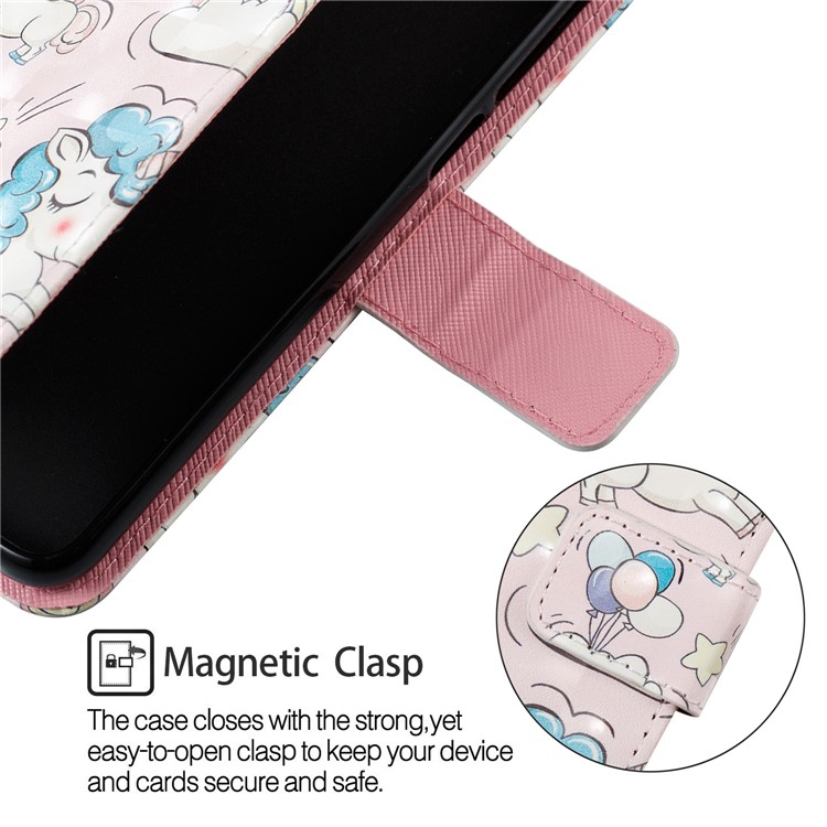 Pattern Printing Light Spot Decor PU Leather Magnetic Stand Cell Phone Shell for Xiaomi Mi Mix 2s - Shy Unicorn-5