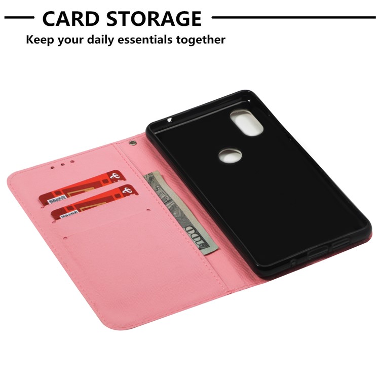 Pattern Printing Light Spot Decor PU Leather Magnetic Stand Cell Phone Shell for Xiaomi Mi Mix 2s - Shy Unicorn-6