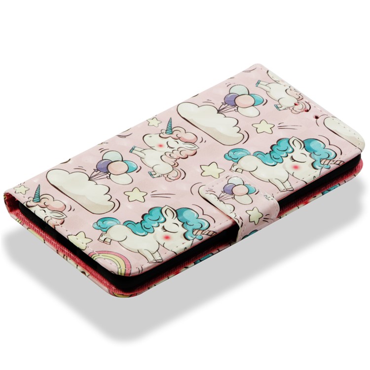 Pattern Printing Light Spot Decor PU Leather Magnetic Stand Cell Phone Shell for Xiaomi Mi Mix 2s - Shy Unicorn-8