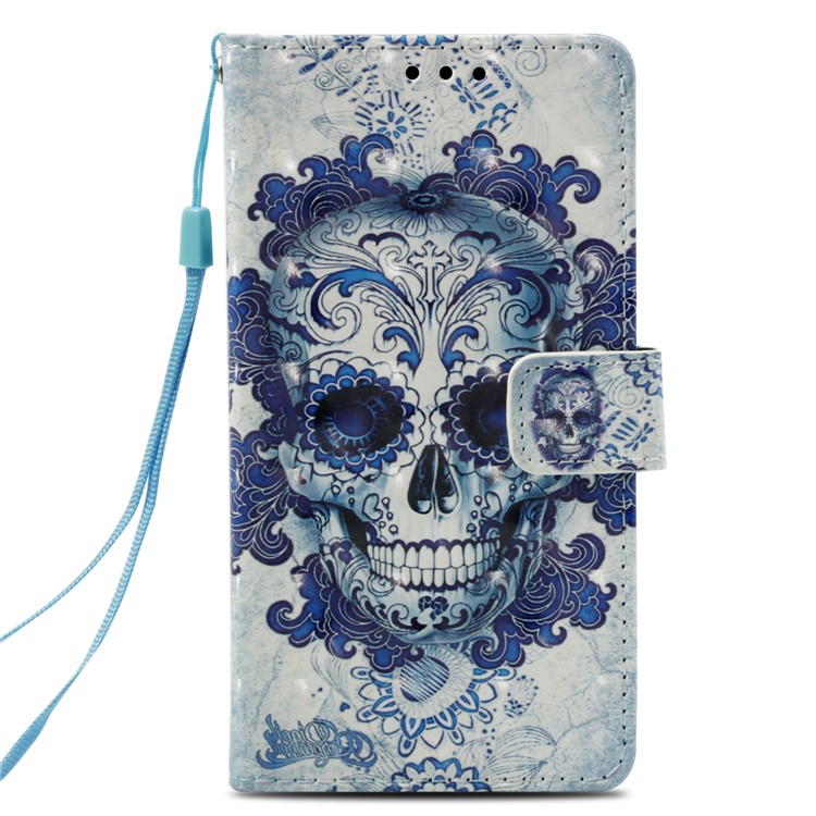 Decoración De Punto De Luz De Impresión Decoración De Cuero De PU Soporte Protector Magnético Para Xiaomi Mi Mix 2s - Cráneo-2