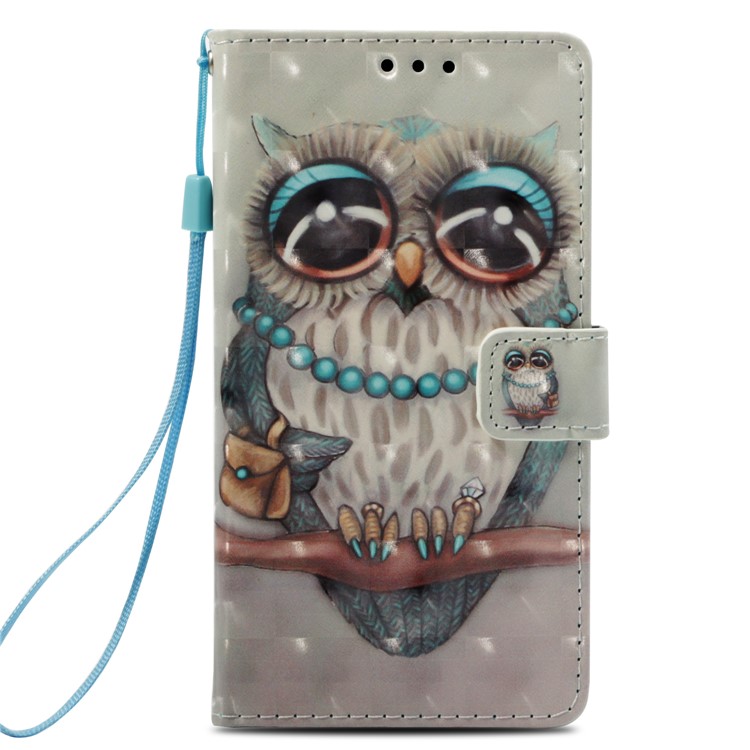 Pattern Printing Light Spot Decor PU Leather Magnetic Cover with Stand for Xiaomi Mi Mix 2s - Owl-2