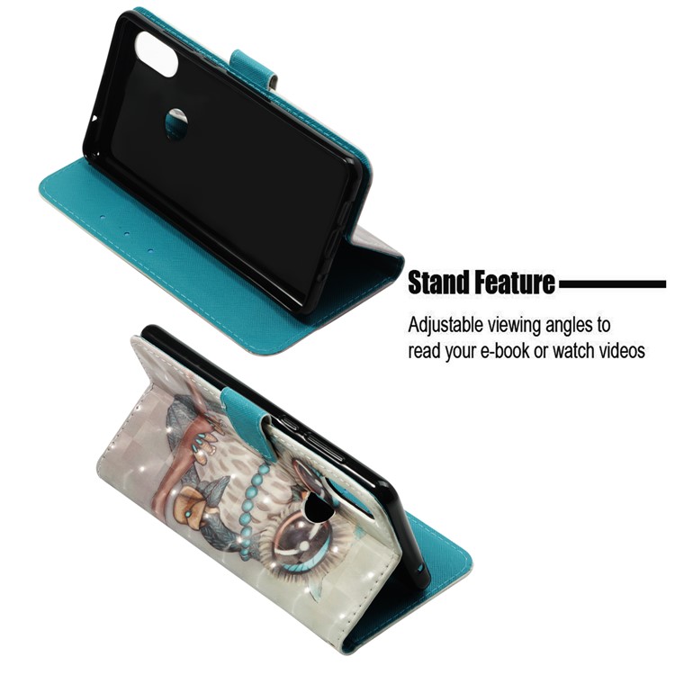 Pattern Printing Light Spot Decor PU Leather Magnetic Cover with Stand for Xiaomi Mi Mix 2s - Owl-4