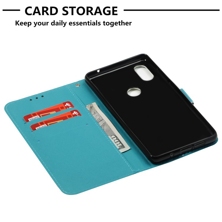 Pattern Printing Light Spot Decor PU Leather Magnetic Cover with Stand for Xiaomi Mi Mix 2s - Owl-7