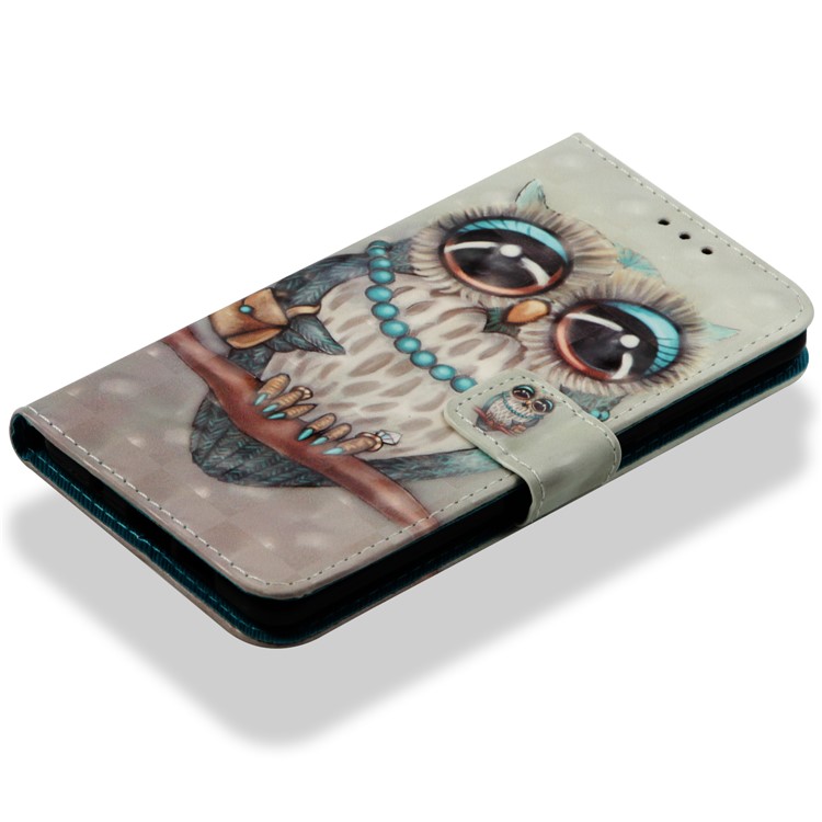 Pattern Printing Light Spot Decor PU Leather Magnetic Cover with Stand for Xiaomi Mi Mix 2s - Owl-8