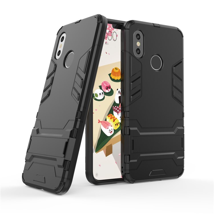 

Cool Guard Plastic TPU Hybrid Case with Kickstand for Xiaomi Mi 8 (6.21-inch) - Black, Mi 8
