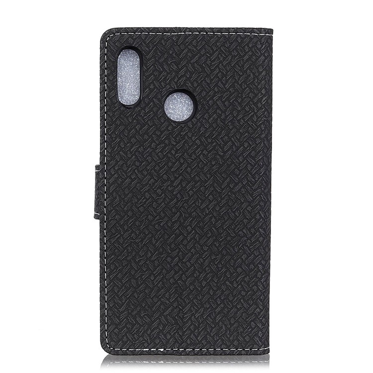 Woven Texture Wallet Stand Leather Protective Case for Xiaomi Mi 8 SE (5.88-inch) - Black-3