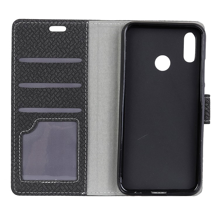 Woven Texture Wallet Stand Leather Protective Case for Xiaomi Mi 8 SE (5.88-inch) - Black-4