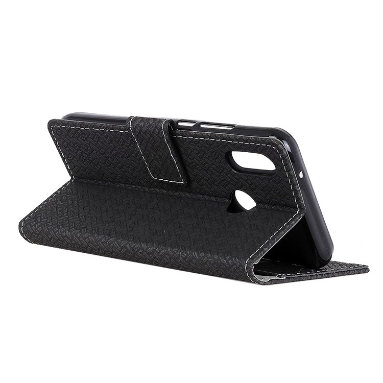 Woven Texture Wallet Stand Leather Protective Case for Xiaomi Mi 8 SE (5.88-inch) - Black-5