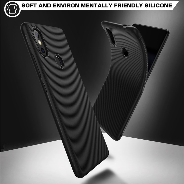 Twill Texture Silicone Mobile Phone Shell for Xiaomi Mi 8 SE (5.88-inch) - Black-2